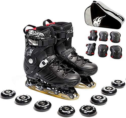 XZ15 Adult Inline Skates Ice Knife Shoes, Professional Ice Knife Shoes For Men And Women, Beginners Students Roller Skates, Two Modes (Color : #1, Size : EU 42/US 9/UK 8/JP 26cm)