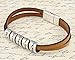 Secret Message spiral stamped bracelet - Your favorite quote or message - Brown - Hand stamped aluminum/leather bracelet with magnetic clasp. Custom made for you.