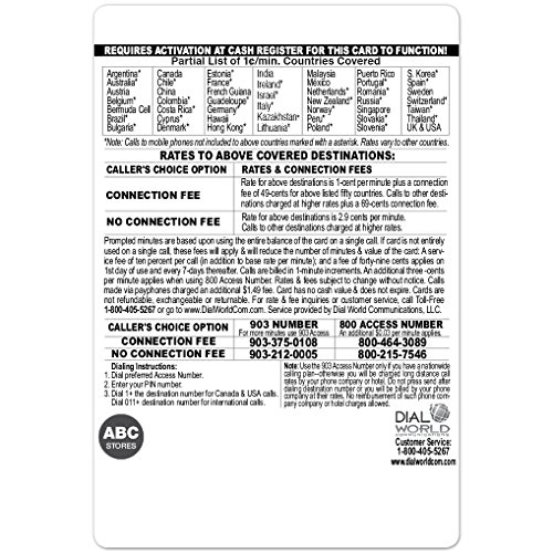 20 Caller's Select Choice Phone Calling Card for Cheap USA