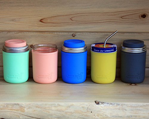 MJL Wide Mouth Pint Silicone Sleeve for Mason Jars (Lemon Yellow)