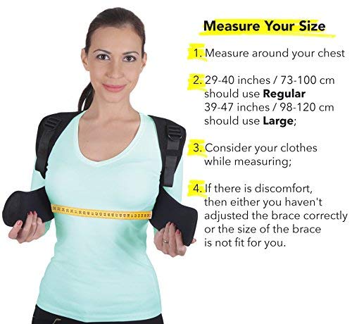 T-Box Posture Corrector for Women & Men - Medical Upper Back, Clavicle, Shoulder Support Brace - Figure 8 Design Improves Bad Posture, Hunchback, Thoracic Kyphosis, Forward Head, Back Pain Relief - R