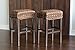 Bird Rock Hand Woven Seagrass Backless Barstool (Bar Height) - Set of 2 - Mahogany Wood Frame - Fully Assembled