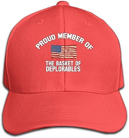 GD54 Proud Member Of The Basket Of Deplorables Adjustable Hunting Peak Hat & Cap Red