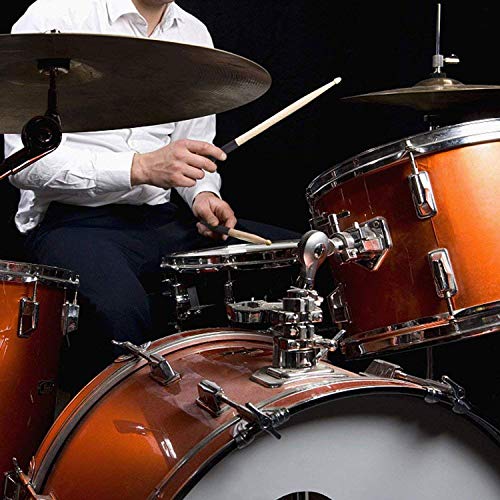 Drum sticks Set 2 Pair 5A Non-Slip Drum Sticks Classic Maple Wood, 1 Pair red 1 Pair black with a Velvet Drawstring Bag