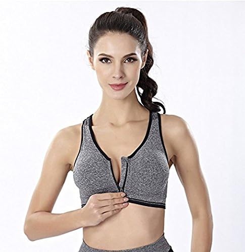 Yoga Bra Zip Front Racerback Sports Bra for Women, High Impact Workout Gym Activewear Bra
