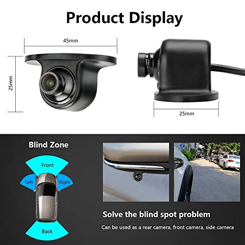 Vehicle Side View Camera Reverse Camera Car Universal Parking IP68 Waterproof Front,Side Automotive Rear View Backup Camera with 360 Degree Rotatable Lens Mirror/Non-Mirror Image 12V