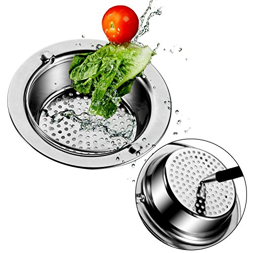 image for Kitchen Sink Strainer, Fu Store 2 Pieces Stainless Steel Sink Drains S