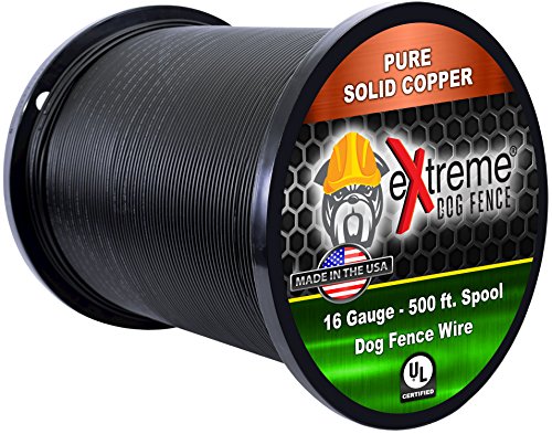High Grade Dog Fence Wire – 500 Feet Pure Solid Copper Core 16 Gauge High Tensile Electric Dog Fence Boundary Wire. Compatible All Brands Pet Containment Fence