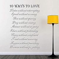 asqwq Wall Stickers Ten Ways Letters Wall Stickers Art Words House Rules Self Adhesive Wallpaper Removable Vinyl Wall Decals for Living Room to Love