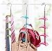 LOUISE MAELYS Rotating Handbag Hanger Rack Closet Organizer for Bag Ties Belt Scarf 4 Hooks Fuchsia