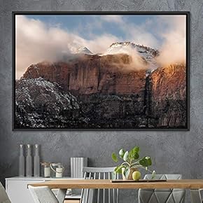 signwin Framed Canvas Wall Art Foggy Mountains Aerial...