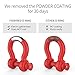 FieryRed 3/4 Inch D Ring Shackle 22046Ibs Break Strength with 7/8 Inch Locking Pin and Black Isolator Washer Kits to Use with Tow Strap, Pack of 2