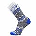 Pure Athlete Kids Ski Socks – Warm Merino Wool Skiing Snowboard Sock for Boys and Girls (1 Pair - Grey/Blue, Small-Medium)
