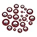 Kmise A8148 Professional 25 Piece Red Leather Tenor Saxophone Pads with Resonators Woodwind Sax Parts