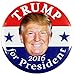 2016 DONALD TRUMP for PRESIDENT CAMPAIGN BUTTON, 2.25