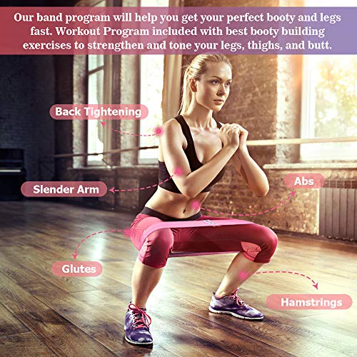 Fabric Booty Bands - Resistance Exercise Bands for Legs and Butt, Hip Bands Booty Bands Wide Workout Bands Resistance Loop Bands Perfect Glute, Core, Anti Slip Circle Fitness Bands 3 Pack Set
