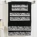 Superior 6 Piece Cotton Towel Set, Floral Jacquard Dobby Border, Quick Dry, Decorative Bathroom, Shower, Bath, Includes 2 Body, 2 Hand, 2 Face Towels/Washcloths, Wisteria Collection, Black