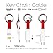 SAMEIRO Multi Charging Cable Portable Keychain Charger Cables Short Small Charging Cord Type C Micro USB 8P 3 in 1 Fast Data Cable Compatible iOS Android All Smart Phones and Smart Device (RED)