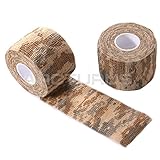 Camo Fabric Wrap - Extra Long 20 ft Roll - Camouflage Multi Use Reusable Fabric Wrap - Digital Desert