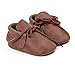 RVROVIC Baby Boys Girls Moccasins Soft Sole Tassels Prewalker Anti-Slip Shoes (S:0~6 Months, PU Dark Brown)