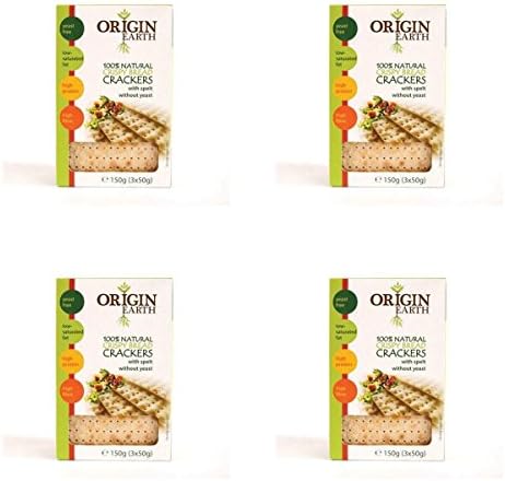 (4 PACK) - Origin Earth Yeast Free Crackers With Spelt| 150 g |4 PACK - SUPER SAVER - SAVE MONEY