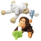 Maven Gifts: CuddlesMe Plush Sheep Toy with Detachable Pacifier, FDA Listed Medical Device, and CuddlesMe Pacifier with Detachable Plush Monkey, FDA Listed Medical Device