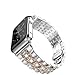 HUANLONG Compatible with Apple Watch Band, Solid Stainless Steel Metal Replacement Watchband Bracelet with Compatible with iWatch Series 1/2/3/4/5(LS 42mm Silver/Rose gold)