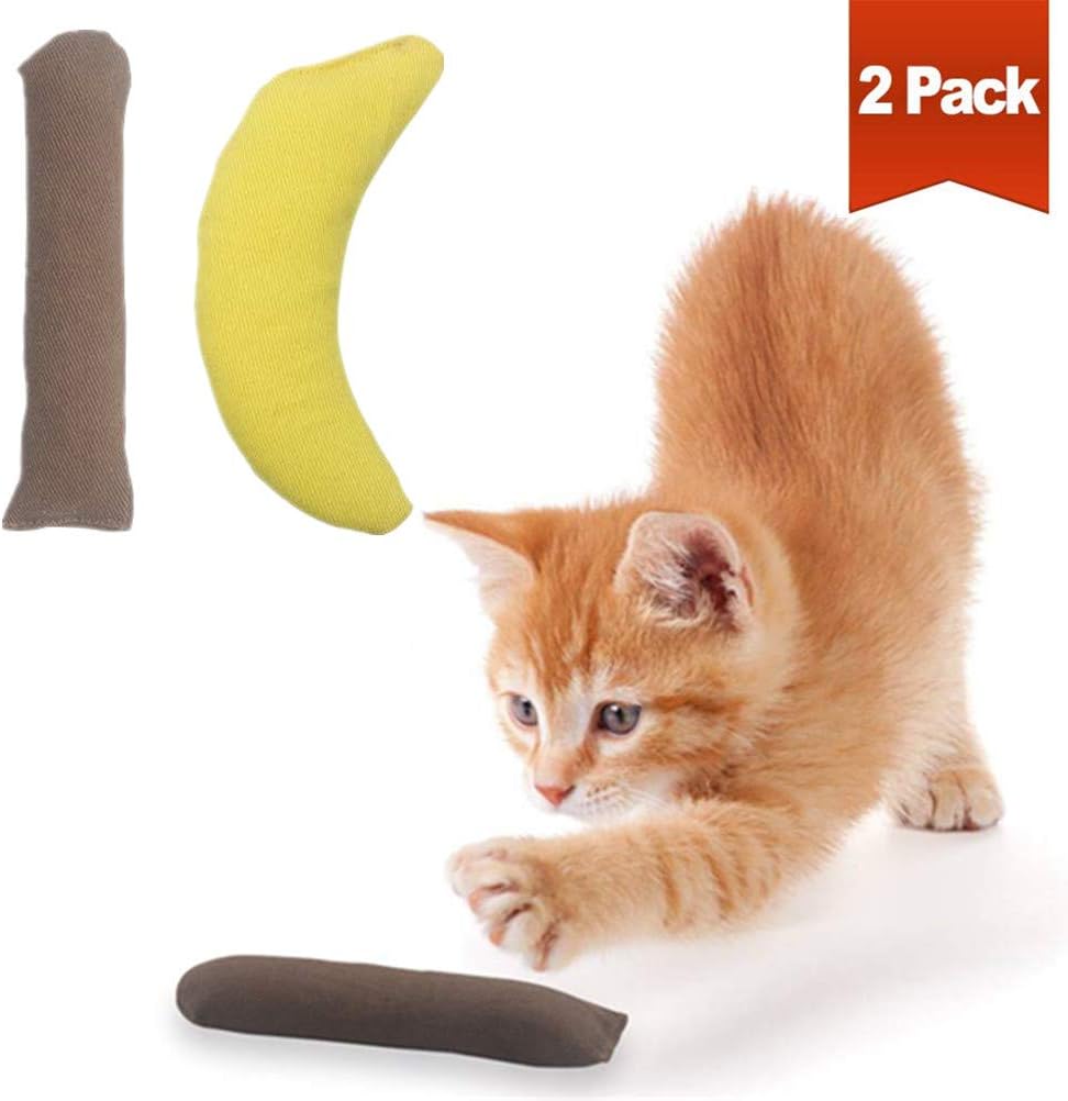 SCIROKKO Cat Catnip Toys for Indoor Cats Yellow Banana, Cigar
