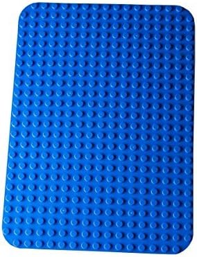 Large Block Building Baseplate Blue, 20 inches x 10 inches by The Wacky Warehouse (32 x 16 Studs) (blue) by Wacky Warehouse