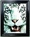 Those Flipping Pictures White Tiger 3D Framed Wall Art-Lenticular Technology Causes The Artwork to Have Depth and Move-Hologram Style Images-Holographic Optical Illusions