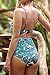 CUPSHE Women’s Lush Leaves Print Back Hook Closure Cut Out at Length One-Piece Swimsuit Beach Swimwear Bathing Suit (M) Green