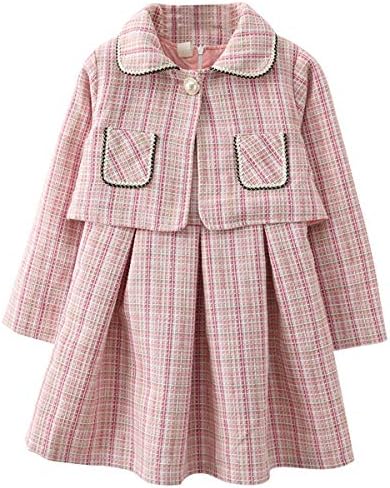 Jpバレンタインデー 子供服 女の子 スーツ セットアップ ジャケット ワンピース 2点セット キッズ服 ワンピース フォーマル カジュアル チェック柄 洋服 女児服 入学式 卒業式 発表会 韓国服 春 秋 ジュニア服