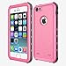 iPhone SE/5/5S Waterproof Case, iThrough Waterproof Dust Proof Snow Proof Shock Proof Phone Case, IP68 Underwater Heavy Duty Protective Carrying Case Cover with Touch ID for iPhone 5S 5 SE (Pink)