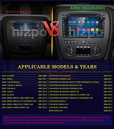 Android-71-Car-Stereo-DVD-Player-For-GMC-Chevy-Silverado-1500-2012-GMC-Sierra-2011-2010-7-inch-Quad-Core-Double-Din-In-Dash-Touchscreen-FMAM-Radio-Receiver-Navigation-Bluetooth-with-Backup-Camera