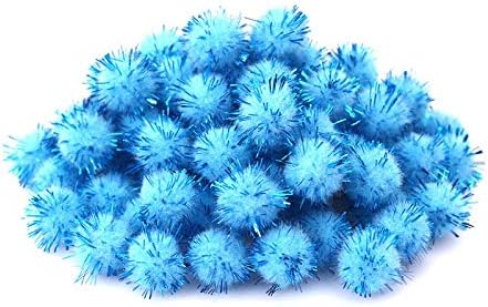 NEAER Arts Craft Pom Poms Glitter Poms Sparkle Balls DIY Creative Crafts Decorations,100 Pack