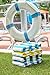 100% USA Cotton Cabana Stripe Beach Towel Or Pool Towel Familly, Value 4 Pack Blue Tan Green Yellow. 100% USA Cotton 33