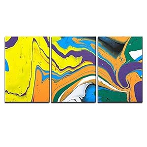 Abstract Acrylic Painting - Canvas Art Wall Art - 16"x24"x3 Panels