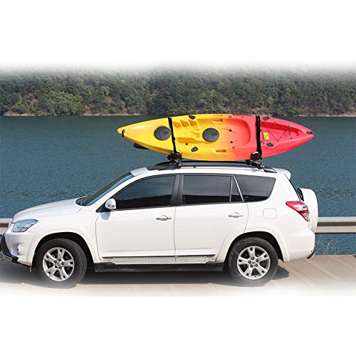 Onefeng Sports Set of Two Kayak Rack, Kayak Carrier Car Roof Rack J-Shape Foldable Carrier for Canoe, SUP and Kayaks Mounted on Your SUV, Car Crossbar - Thumbnail 4