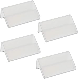 15 Pieces L Shape Mini Sign Display Holder Acrylic L Shape Counter Top Stand Clear Acrylic Price Card Tag Label Stand Display 4x2cm