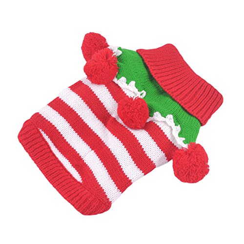 Striped Christmas Pet Sweater Knitwear Costume for Winter for Cat Small Dog Puppy