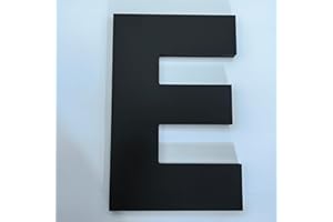 HOMUS 8 Inch Large House Numbers, Black Modern Home Address Signage for Outside, Wide Style & Never Rust, Letter E