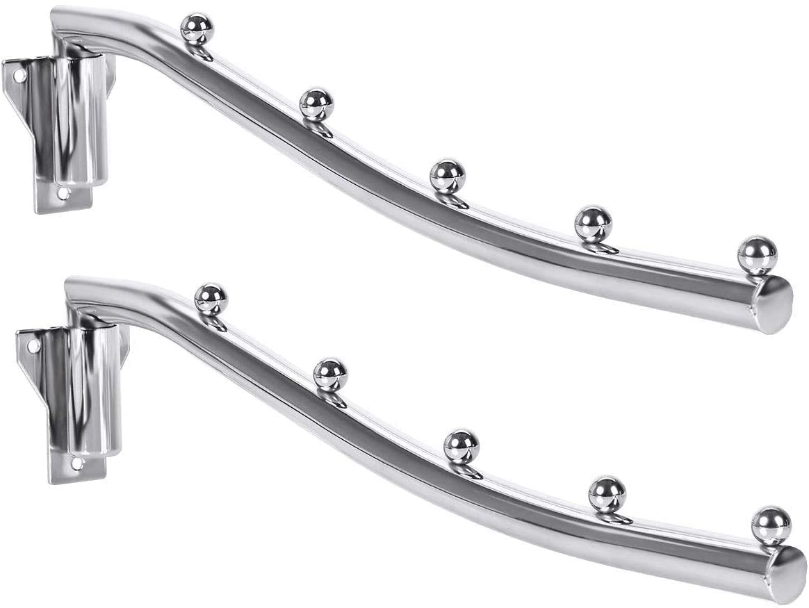 2 Pack Folding Wall Mounted Clothes Hanger, Wall Clothes Rack Stainless Steel, 180° Folding Garment Hooks with Swing Arm Holder Space Saving Clothing Organizer for Bedrooms, Laundry Rooms or Bathrooms