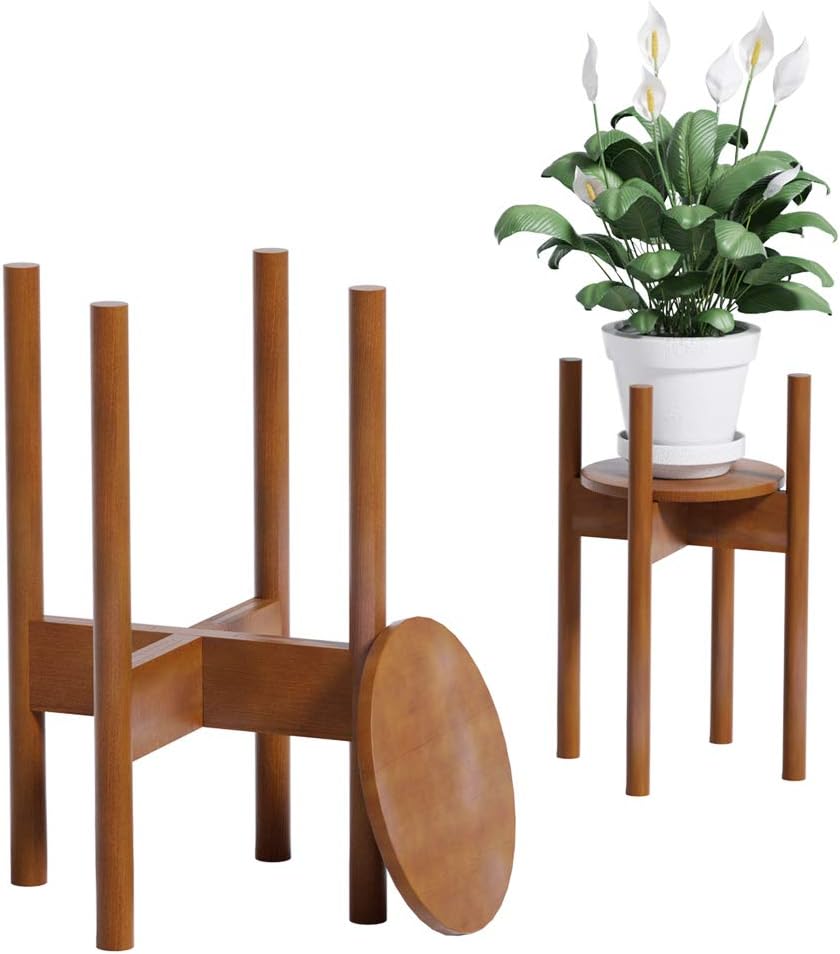 Duronge Support De Plantes En Bambou - Support Pot De Fleurs Intérieur Extérieur 19,3x16cm Naturel