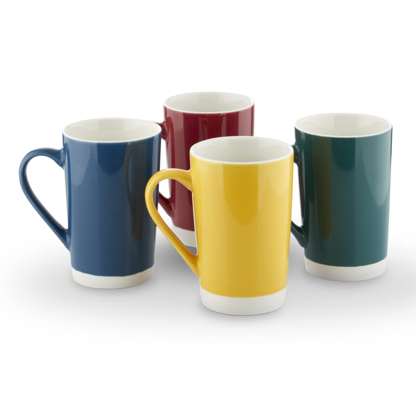 Tower T874010 Set of 4 Jewel Latte Mugs, Tea, Coffee, Assorted Colours