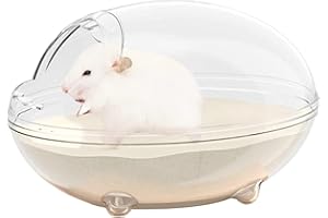 TOKAYIFE Hamster Sand Bath, Pet Bath, Hamster Toilet, Sand Bathroom, Container Small Animal Sauna Sandpit for Syrian Dwarf Hamster Gerbil Rat Chipmunk (M 6.7 * 4.8 * 4.2 inch)