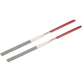uxcell 2pcs Flat Diamond Needles File 3mm x 140mm 150 Grit for Metal Glass Wood Stone Grinding Polishing Engraving