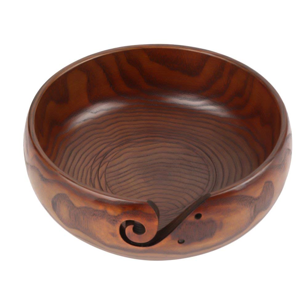 Handmade Wooden Yarn Bowl for Knitting Crochet Home Decor(18-20CM)