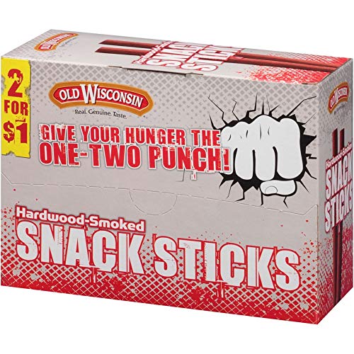 OLD WISCONSIN HONEY TURKEY SAUSAGE SNACK STICKS, NATURALLY SMOKED, READY TO EAT, HIGH PROTEIN, LOW CARB, KETO, GLUTEN FREE, COUNTER BOX, PACK OF 42 INDIVIDUALLY WRAPPED STICKS