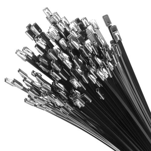 XINGO 18 inch Black Metal Zip Ties