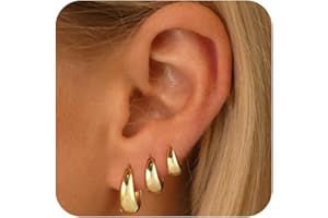 Sufope 3 Pairs Gold/Silver Hoop Earrings for Women Hypoallergenic Jewelry Dainty 14K Gold Plated Huggie Hoop Earrings Lightwe